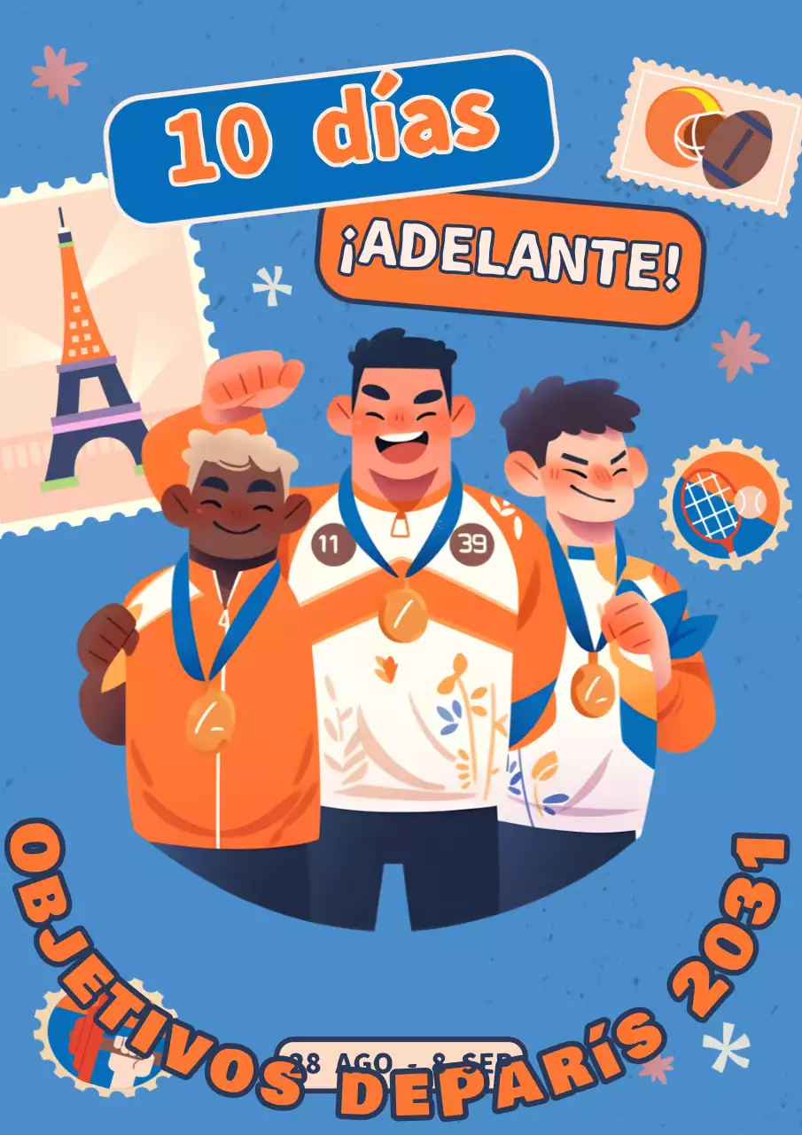 Orange Blue Modern Promoción genérica de torneos deportivos