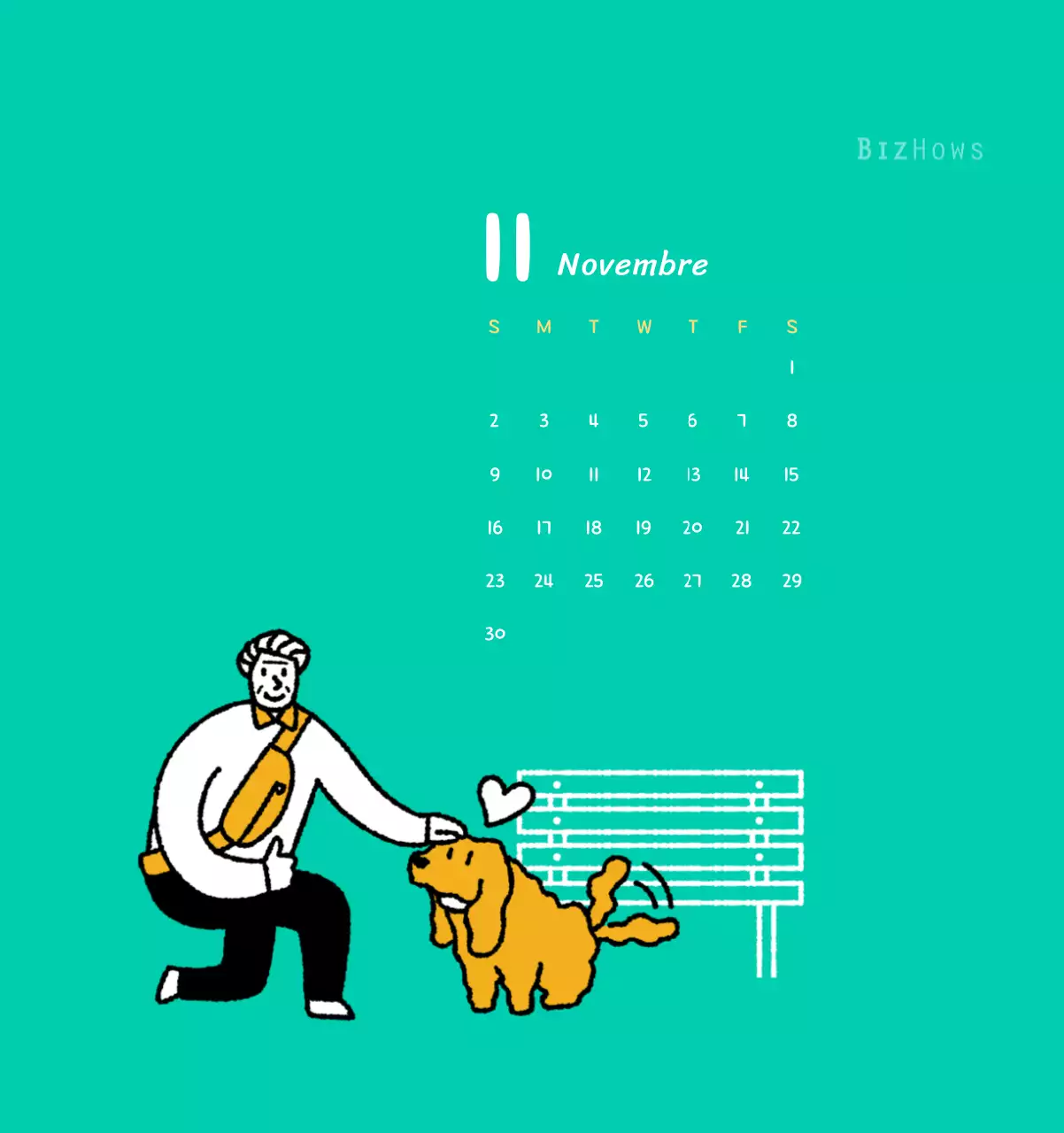 Calendario di Capodanno con simpatiche illustrazioni