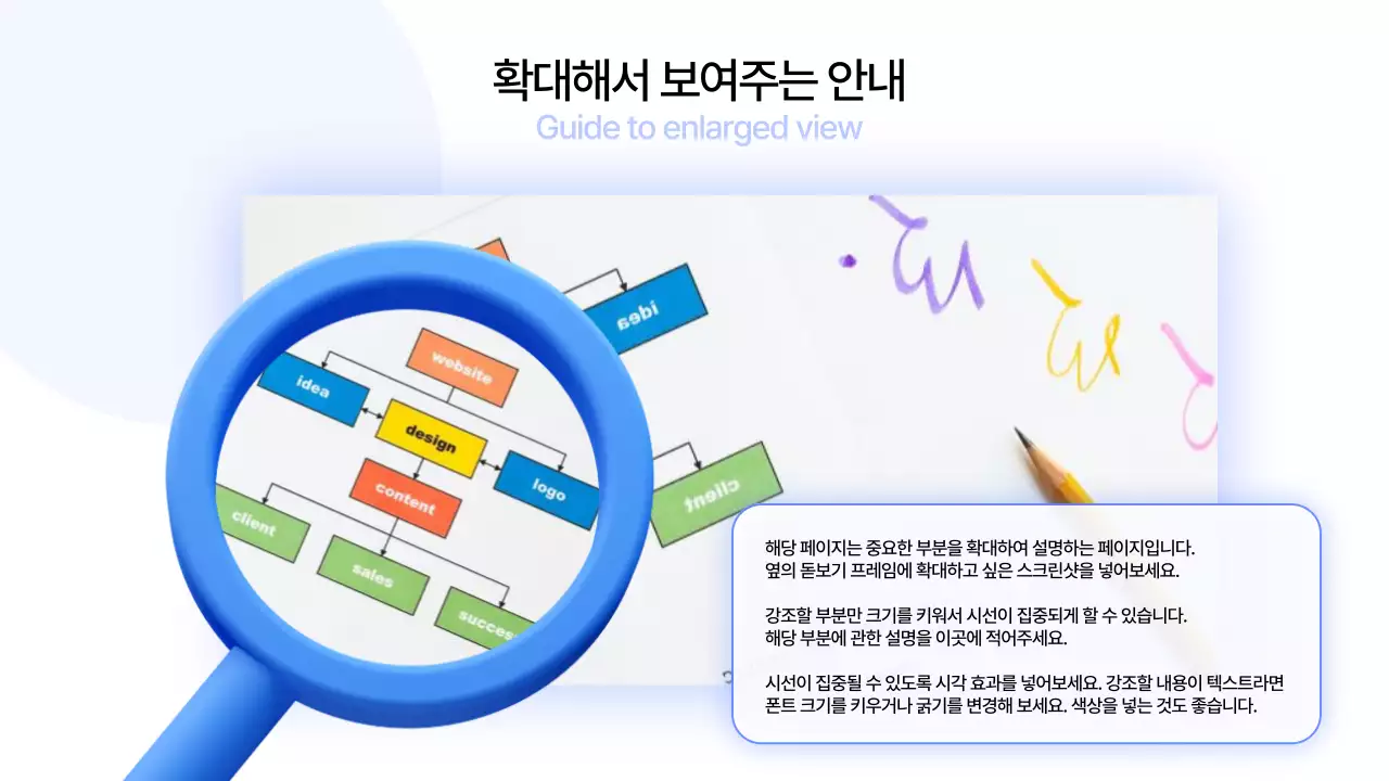 파랑과 흰색의 세련된 프로그램 사용법 안내서