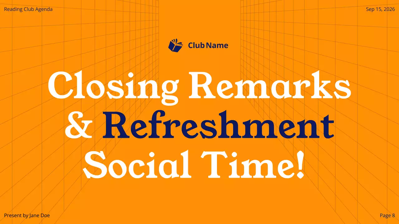 Blue Modern Reading Agenda Presentation