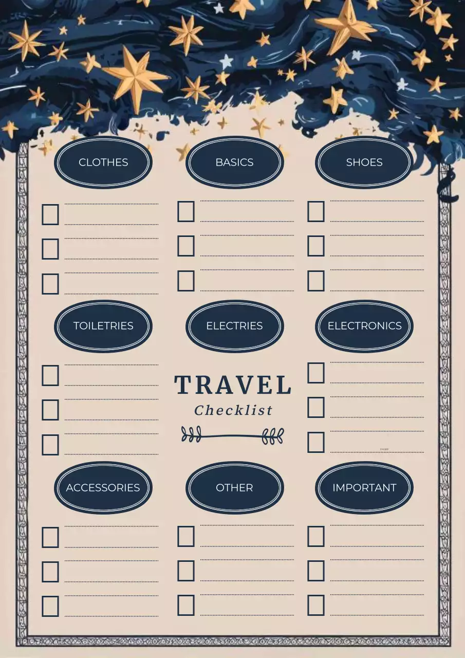 Beige Aesthetic Travel Checklist Poster