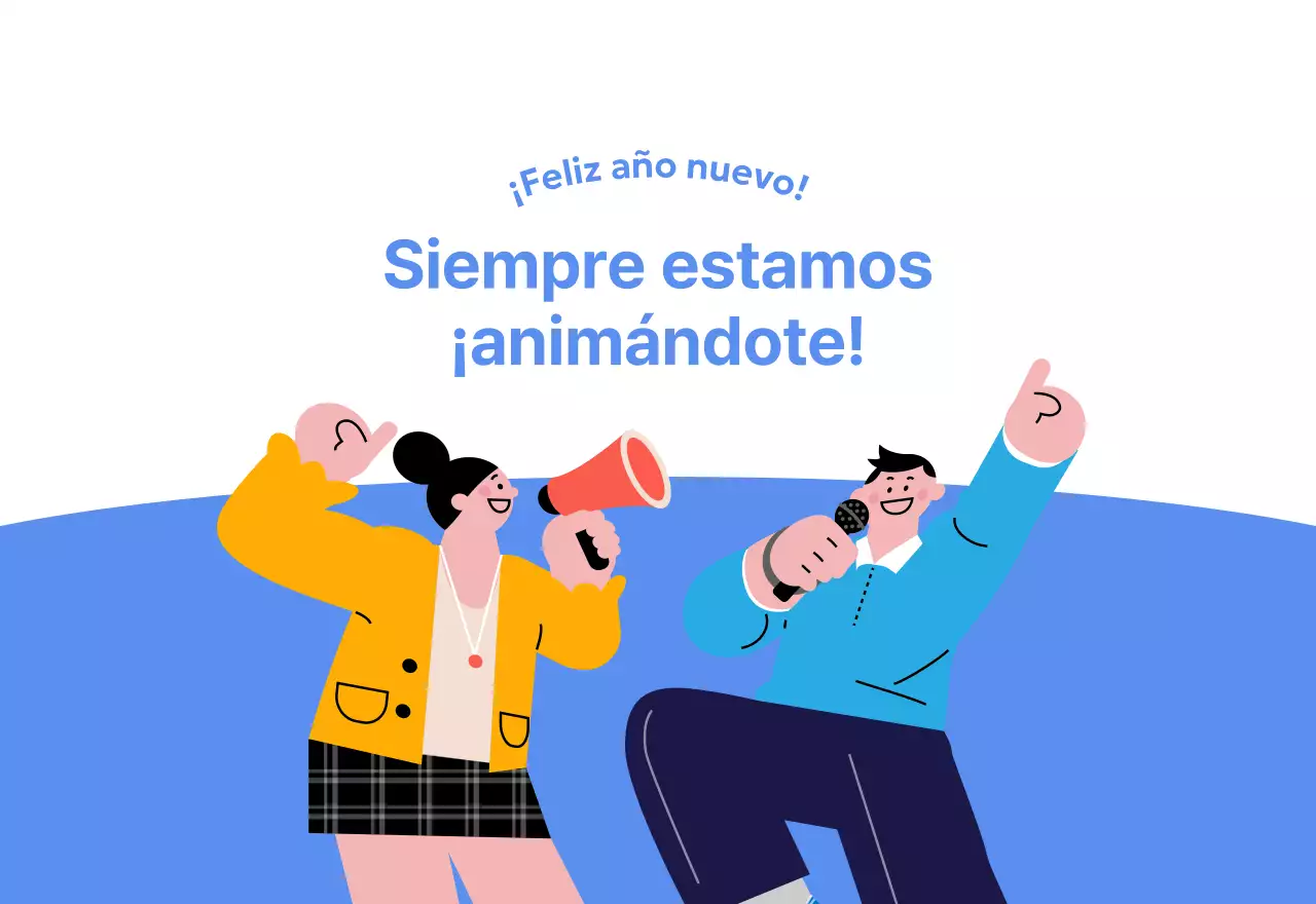 Calendario motivacional con ilustraciones llenas de energía y citas positivas sobre fondo azul claro