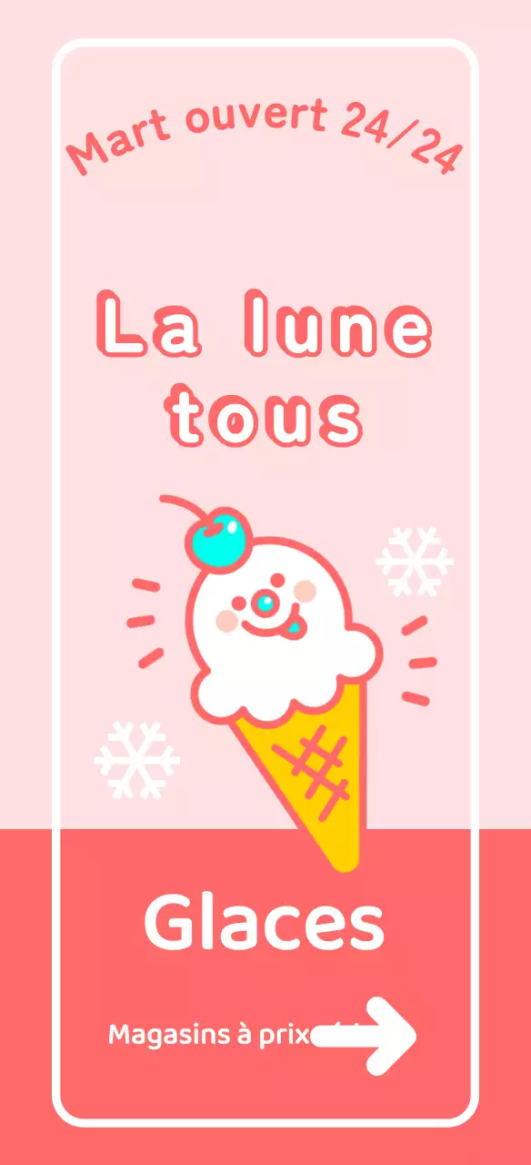 Signalisation d'un personnage de crème glacée mignon et sucré