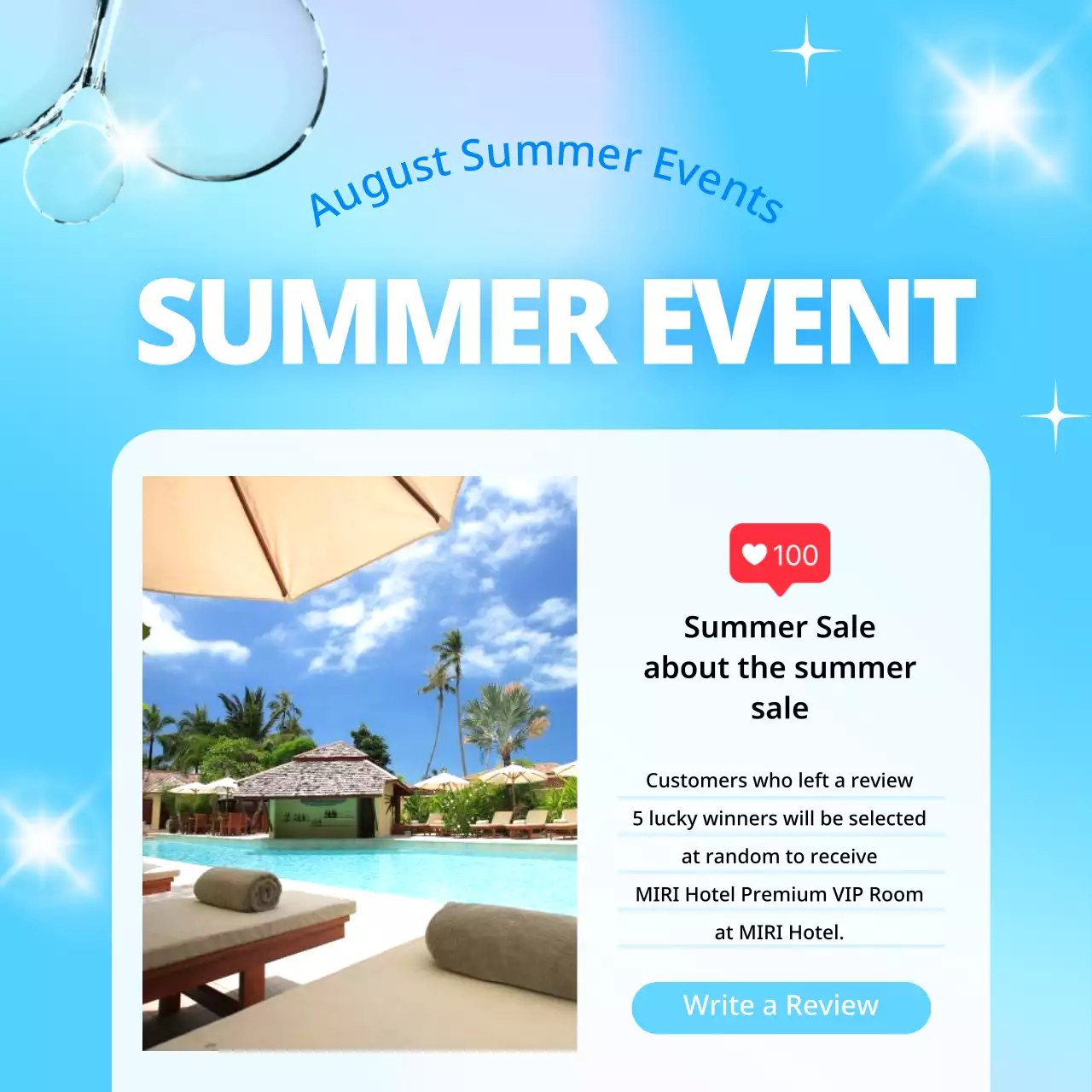 Blue Trendy Summer Promotion Instagram Carousel