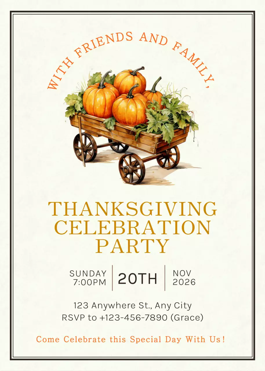 Lời mời mừng Lễ Tạ ơn Ivory Classic