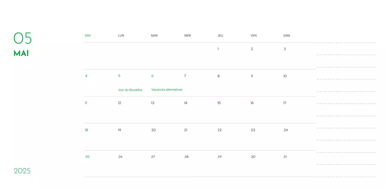 Un calendrier avec une photo de chiot et un message mignon dans une couleur verte.