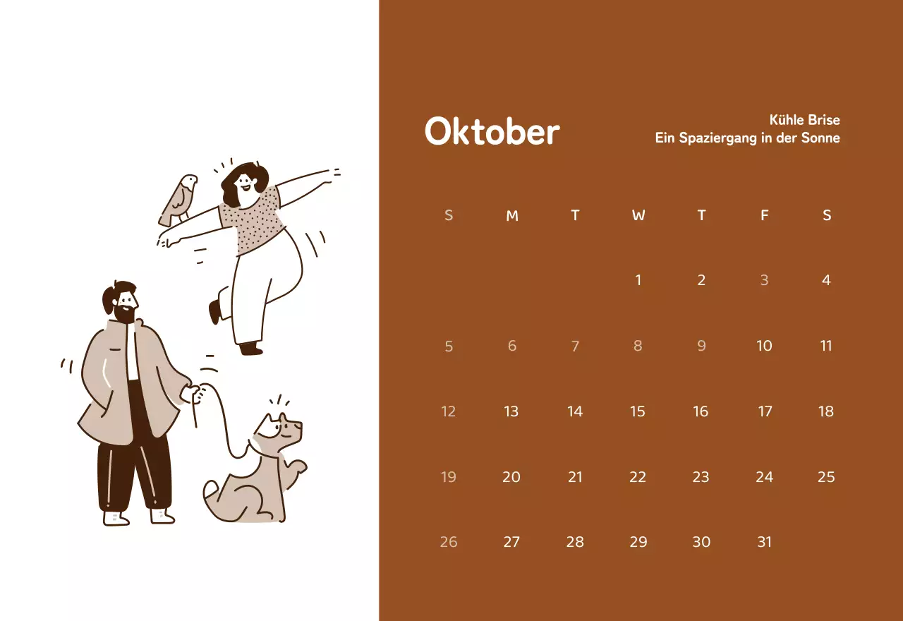 Kalender mit farbenfrohen und emotionalen Illustrationen