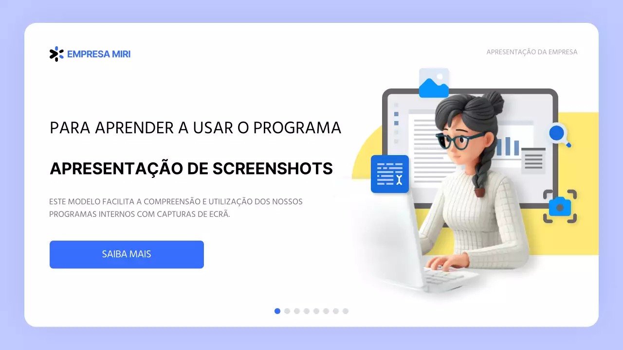 Guia prático para programas de estilo IU branco e azul