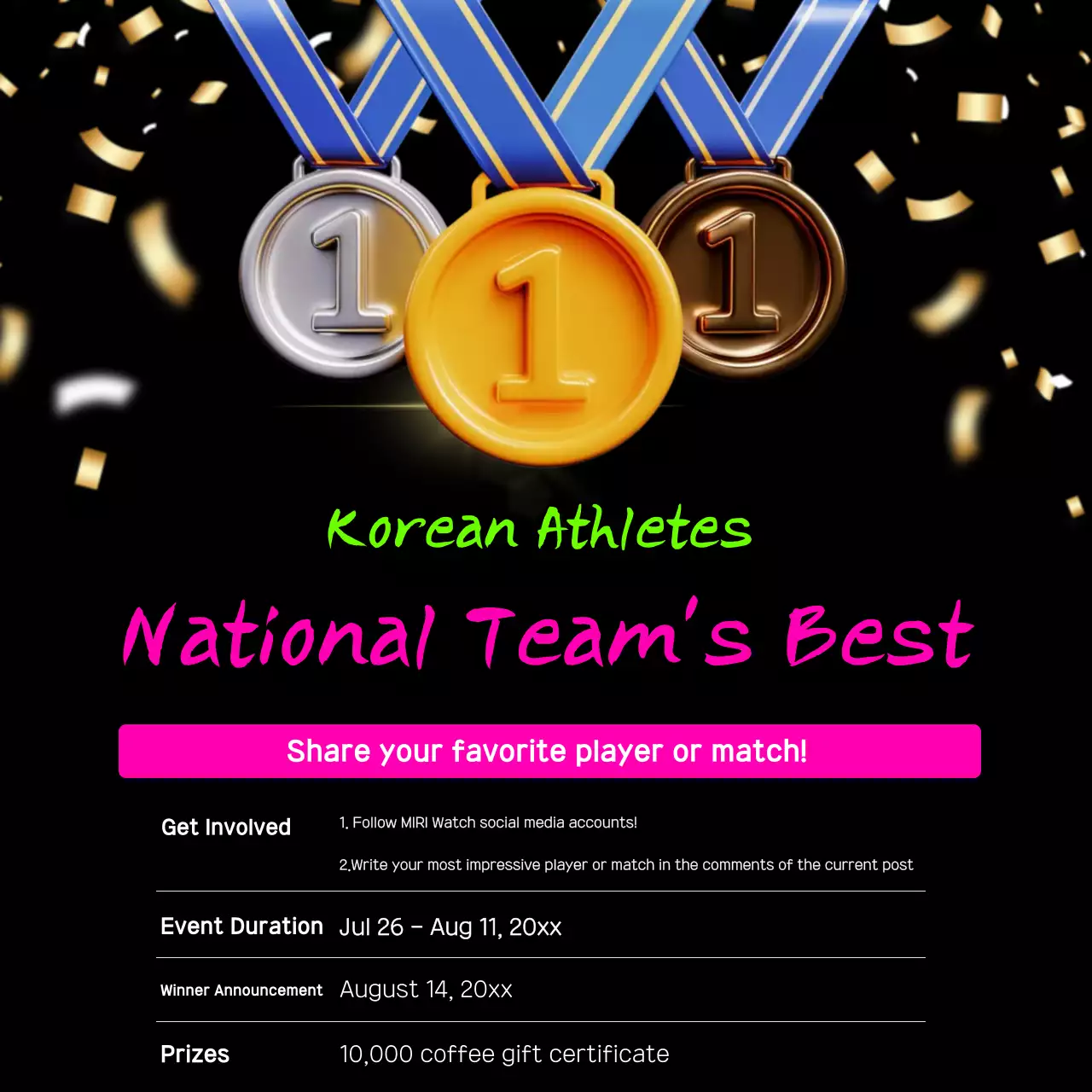 Posting Media Sosial Promosi Olahraga Black Bold