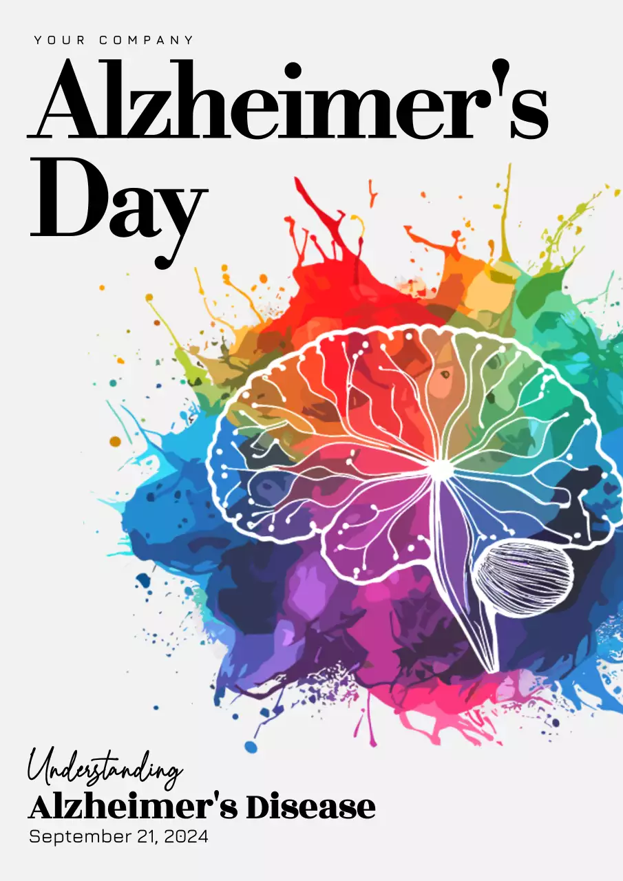 Rainbow Abstract Alzheimer's Announcement Poster