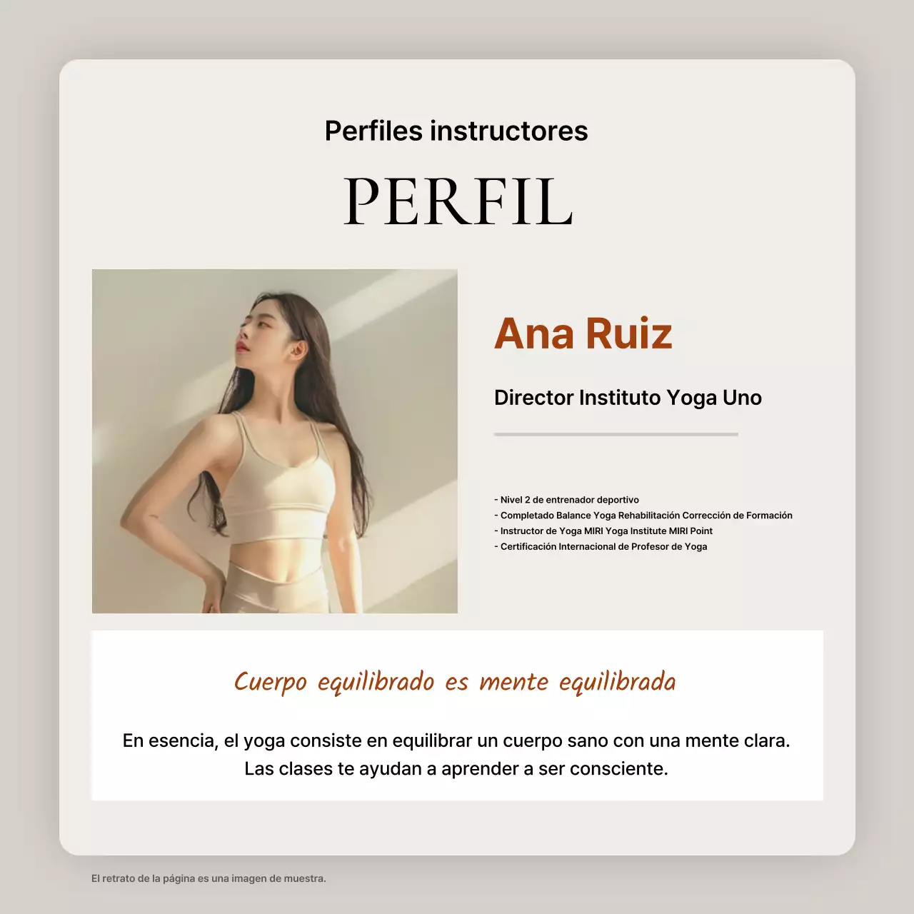 Promover el yoga moderno en beige