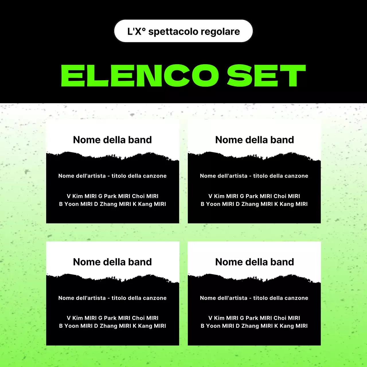 Promuovere le esibizioni regolari dei club universitari nero-verdi alla moda