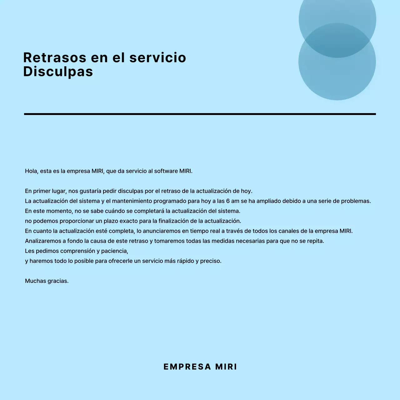 Una colección de disculpas sencillas en azul