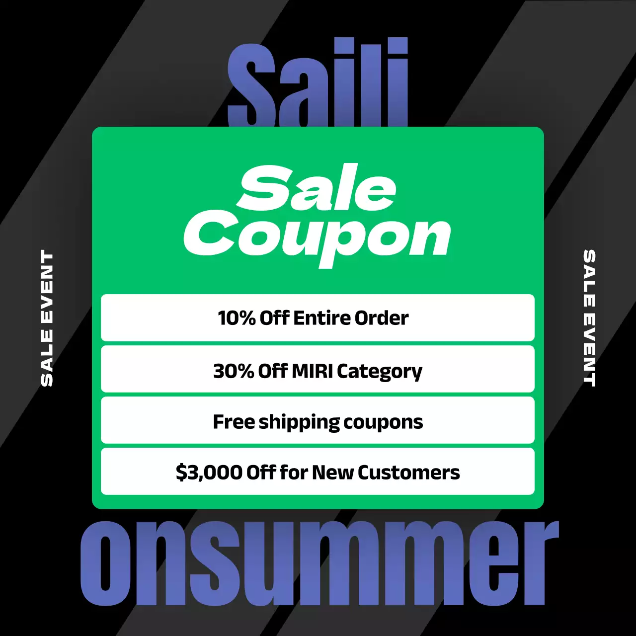 Black Bold Sale Promotion Instagram Carousel