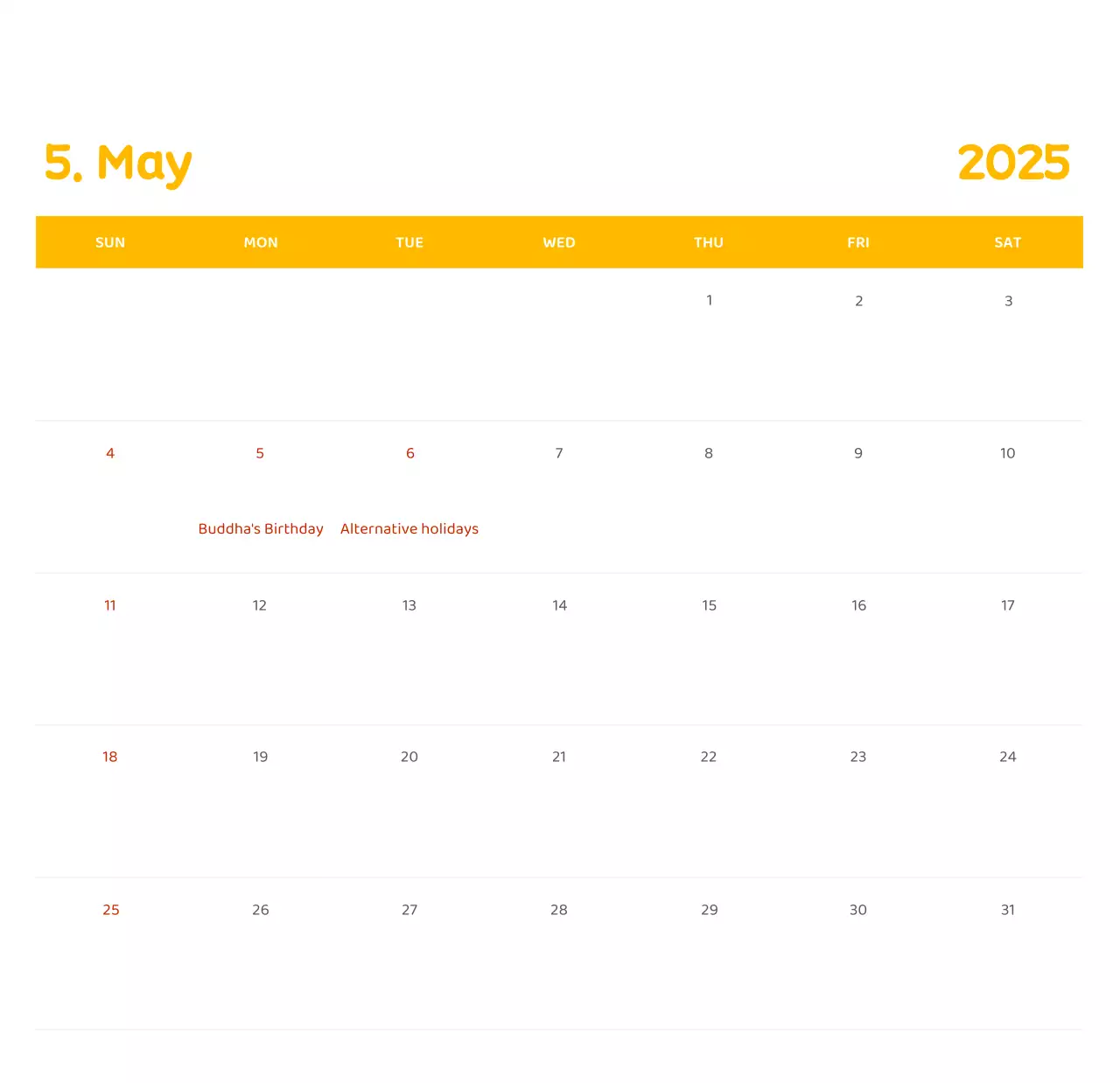 Lịch với hình ảnh minh họa đầy cảm xúc với nhiều màu sắc khác nhau