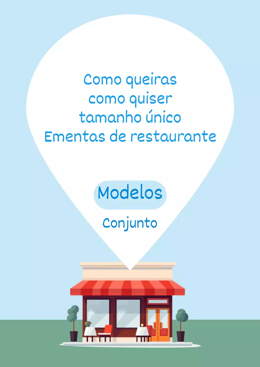 Uma coleção de placas de menu de restaurante na moda em azul claro