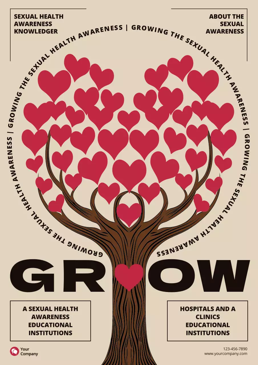 Beige Modern Health Promotion Poster