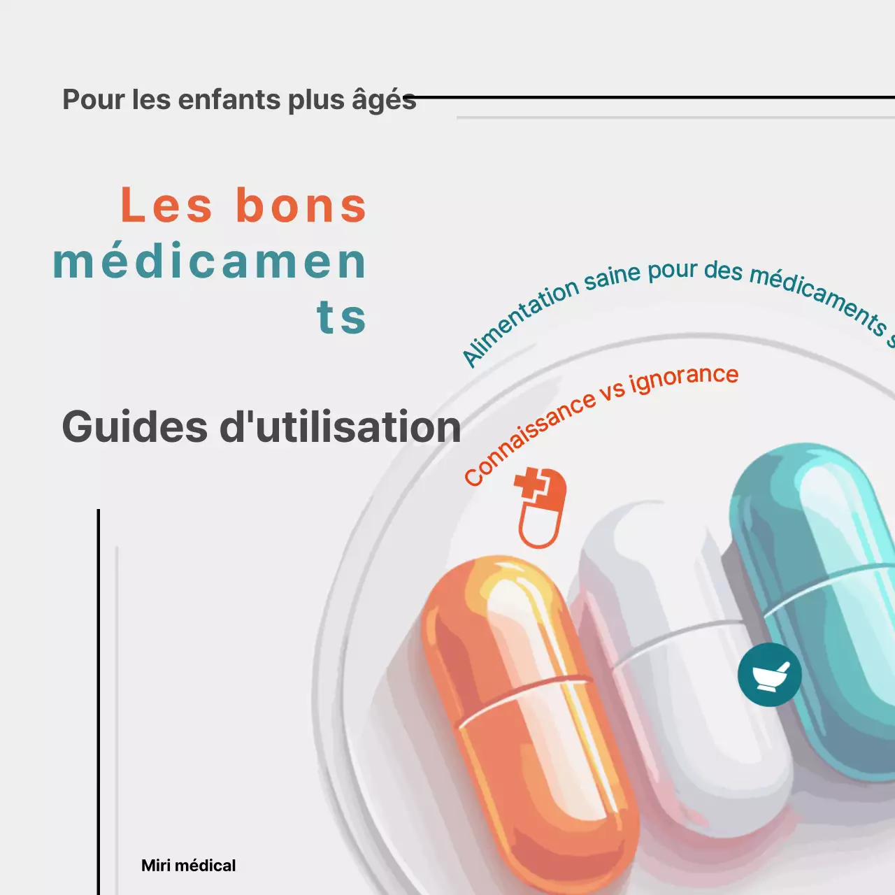 Un guide simple, en orange, pour utiliser correctement les médicaments