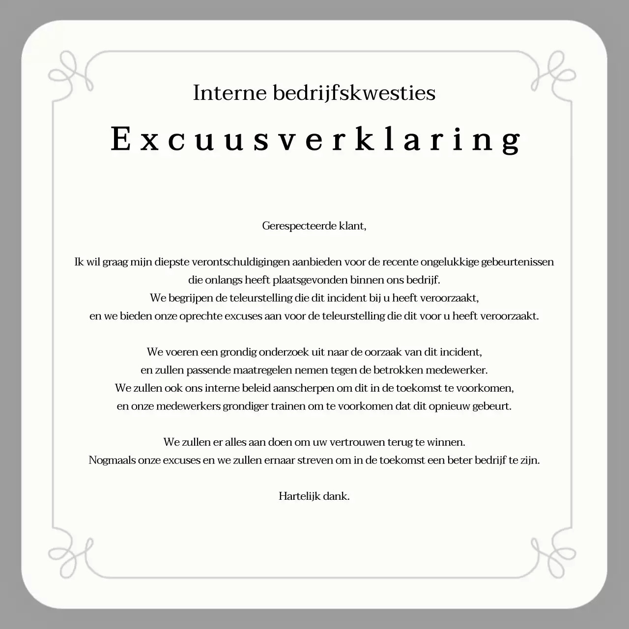 Een verzameling eenvoudige excuses in blauw