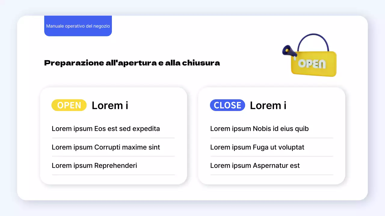 Guida agli standard operativi semplici per i punti vendita blu e gialli