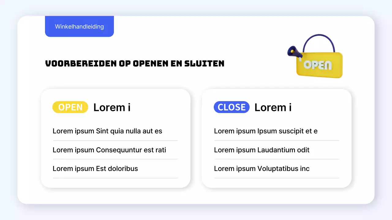 Een handleiding voor eenvoudige blauwe en gele winkelnormen