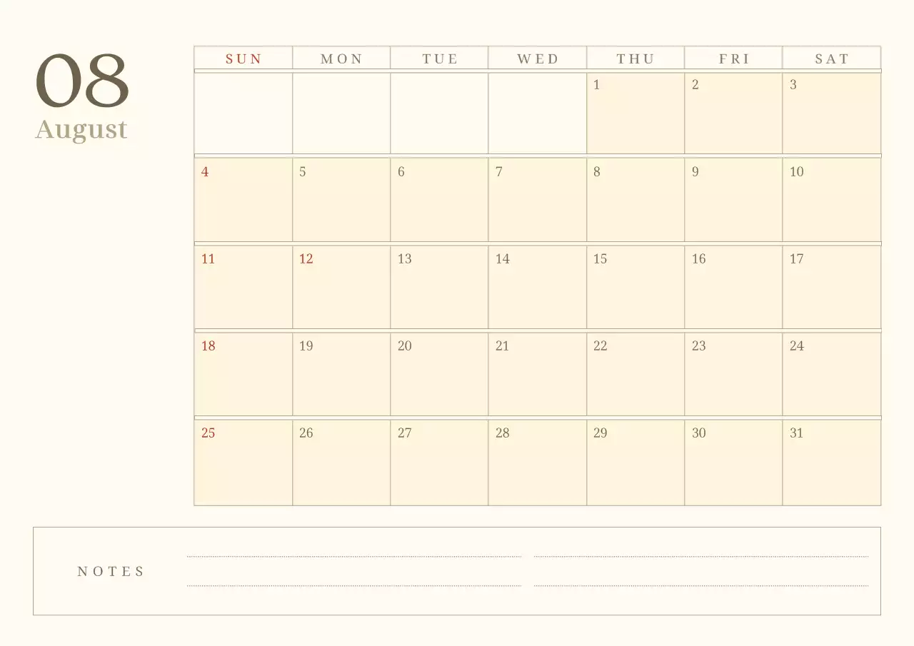 ベージュ シンプル カレンダー スケジュール ポスター
