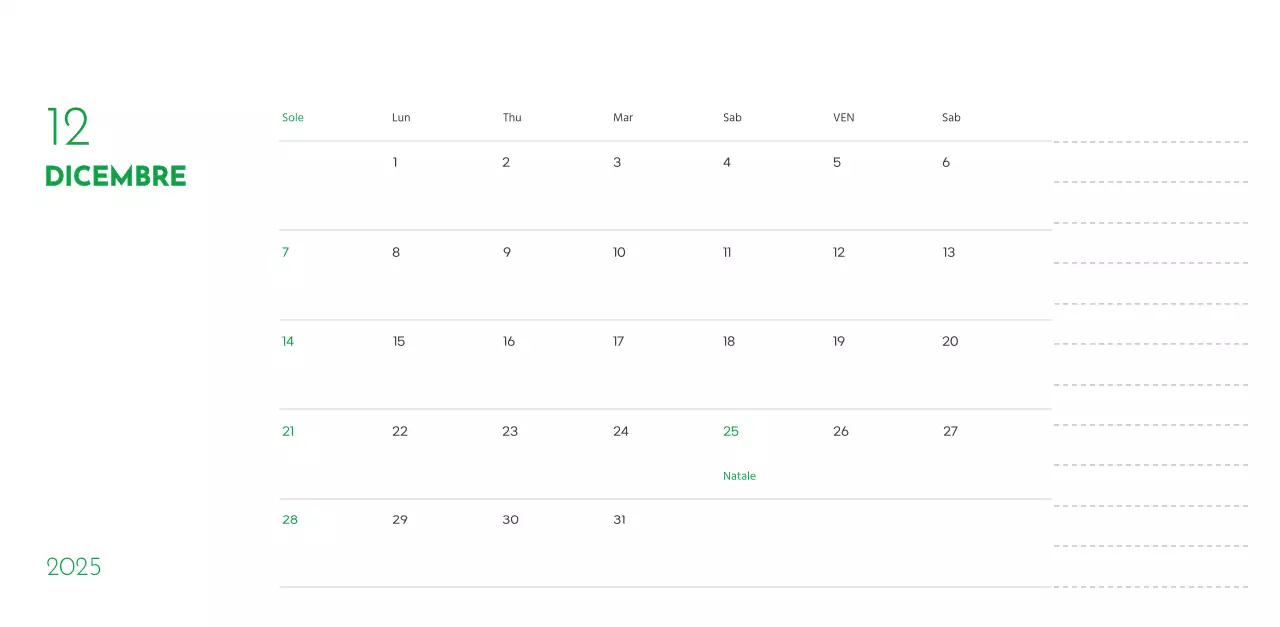 Un calendario con la foto di un cucciolo e un simpatico messaggio in colore verde.