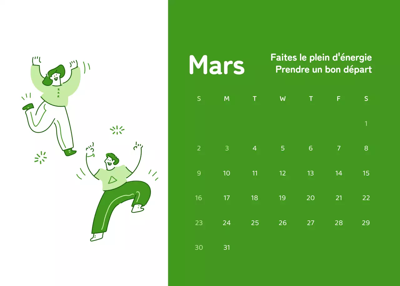 Calendriers avec illustrations colorées et émotionnelles