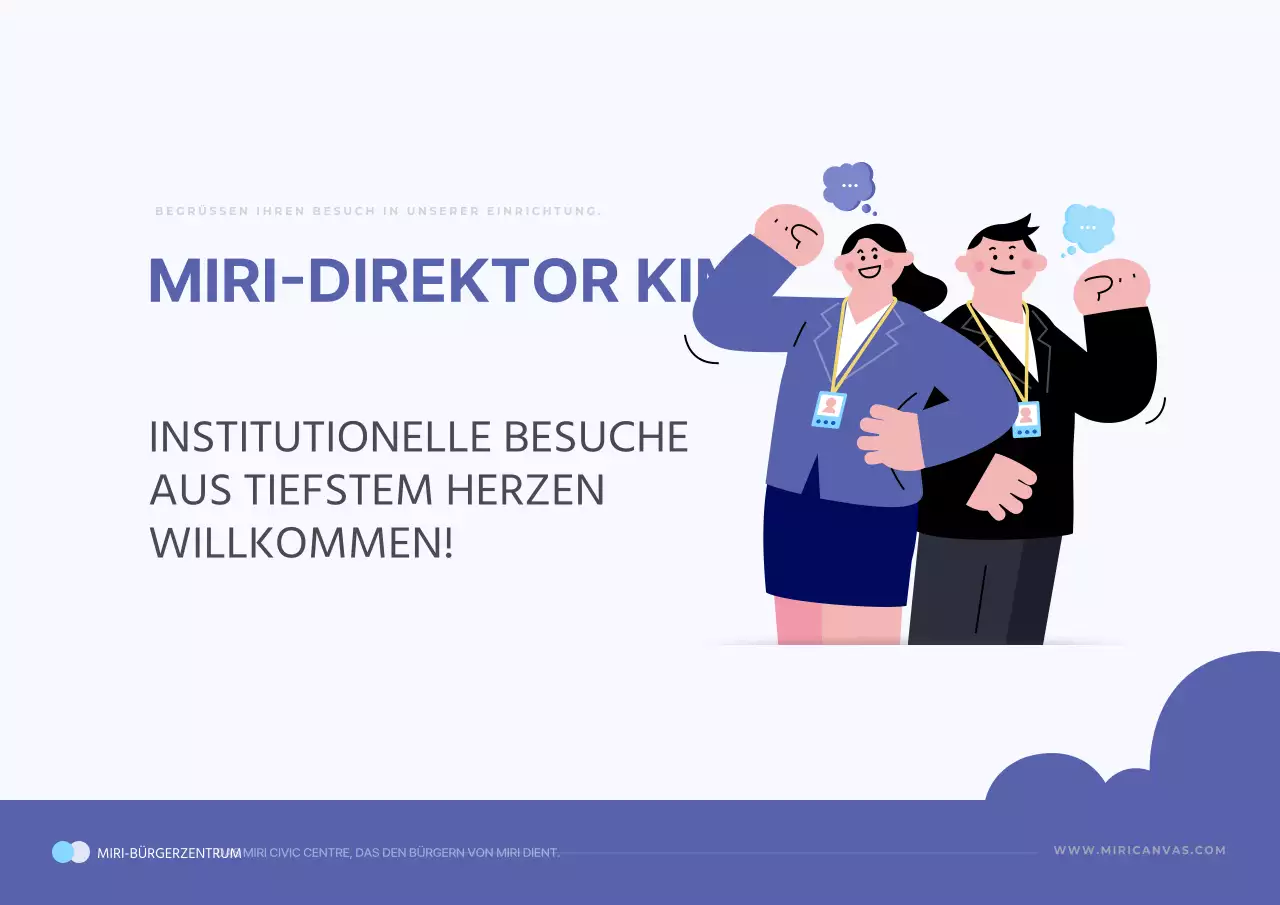 Einfaches Willkommensschild in Hellblau und Marineblau