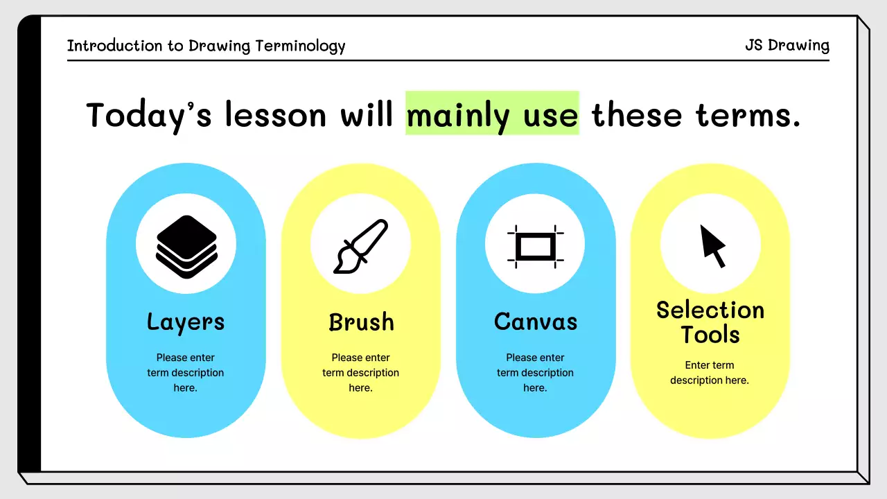 Yellow Simple Drawing Course Invitation Presentation