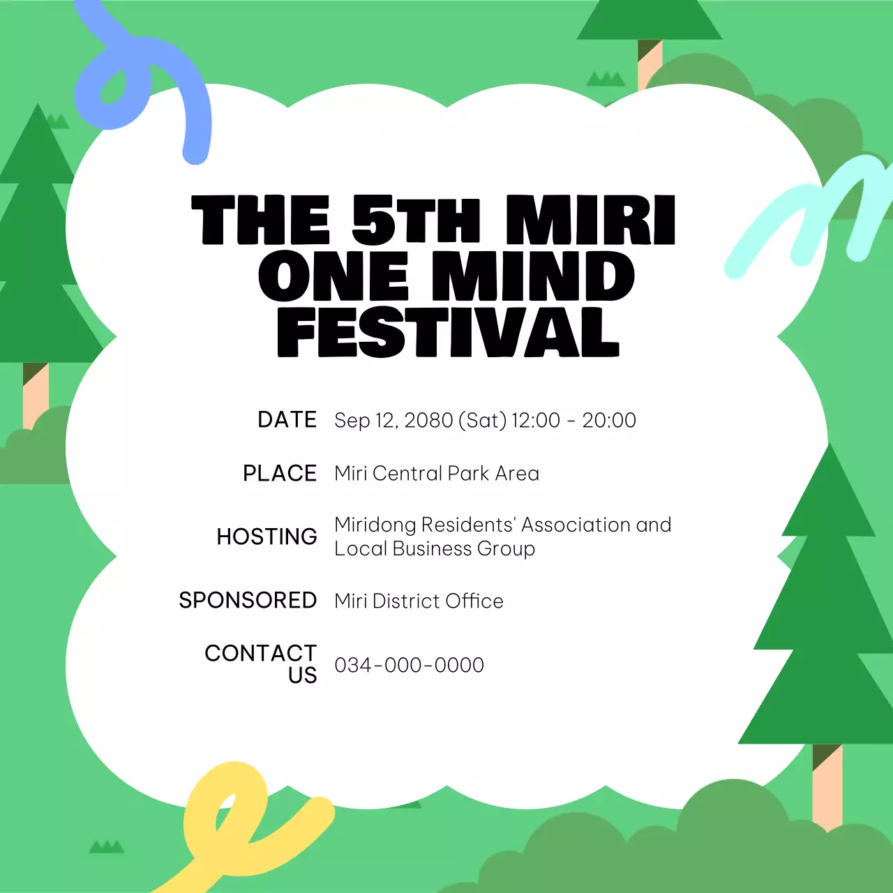 Green Minimal Festival Announcement Instagram Carousel
