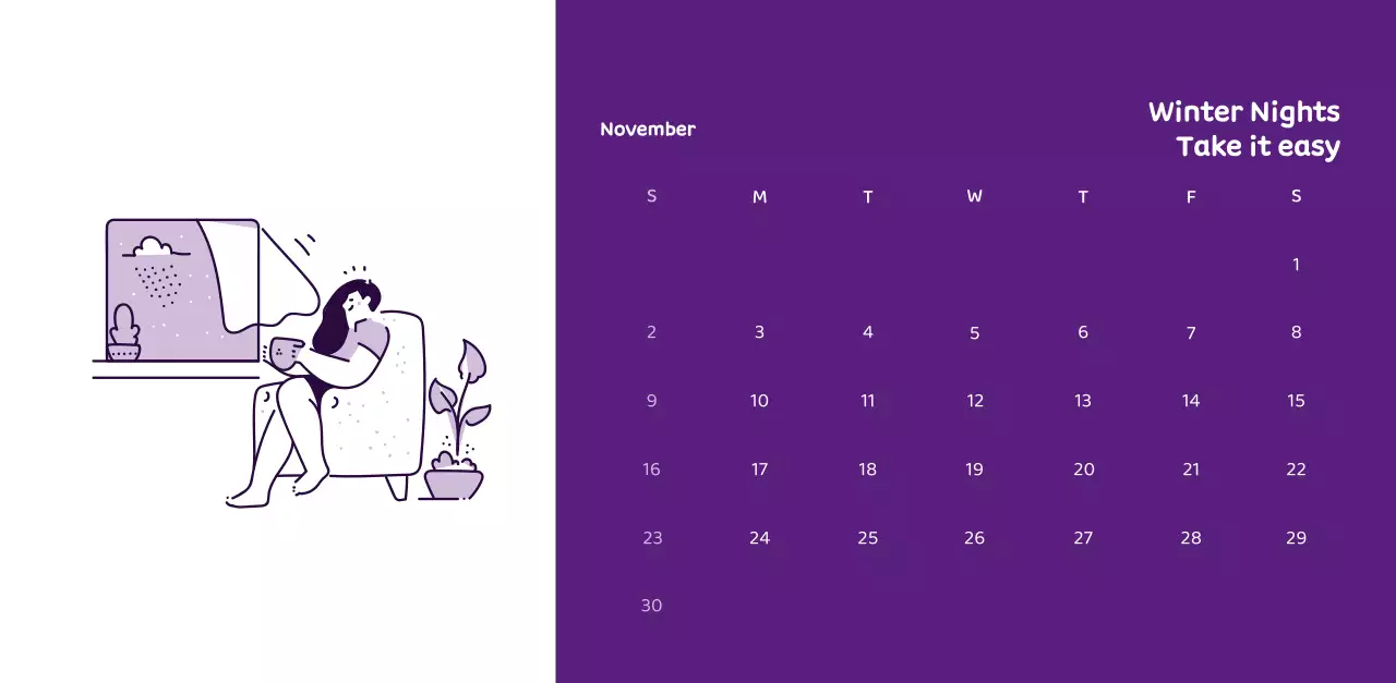 Calendars with colorful, emotional illustrations
