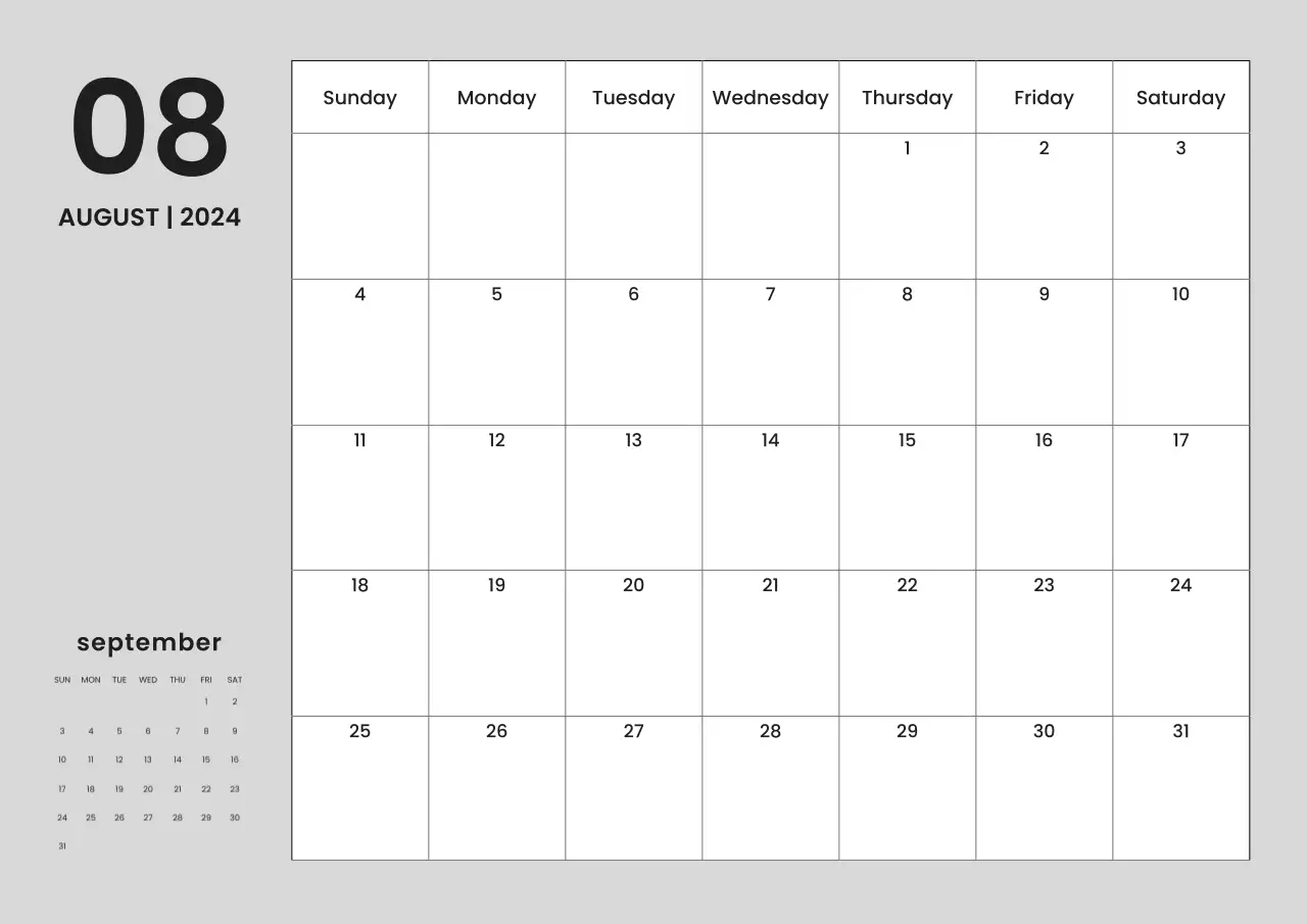 グレー シンプル カレンダー 予定表 ポスター