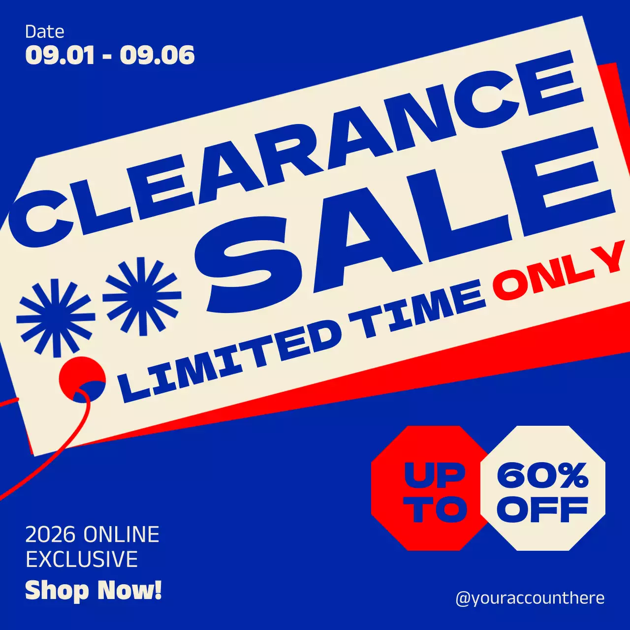 Blue Bold Sale Promotion Social Media Post