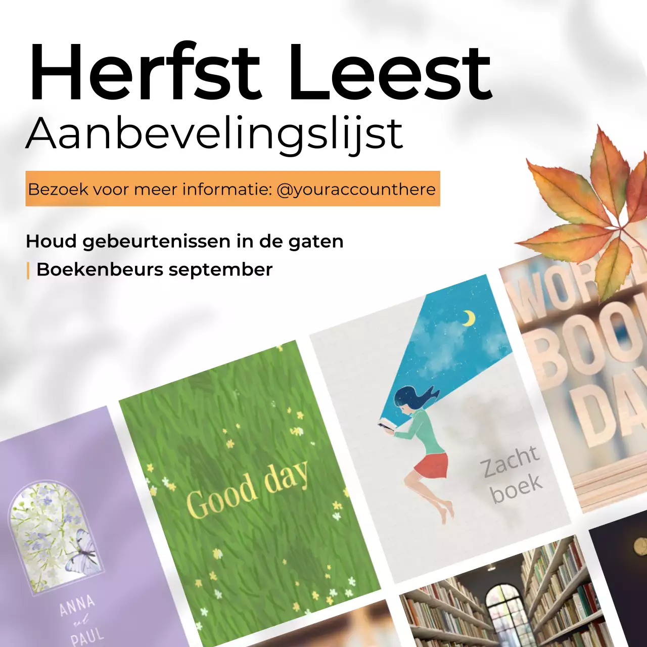Modern Vriendelijk Herfst Leest Promotiemateriaal