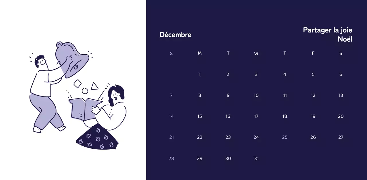 Calendriers avec illustrations colorées et émotionnelles