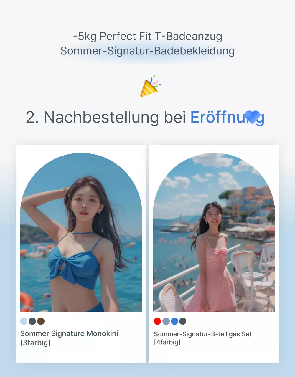 Trendiges Sommerurlaubs-Emoji-Konzept in Blau und Hellblau zur Förderung der Mode