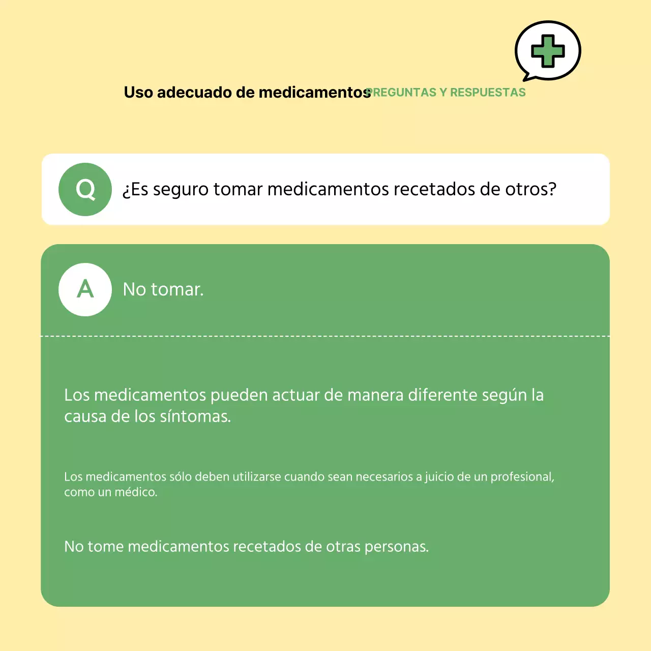 La guía verde y amarilla sobre el uso correcto de los medicamentos