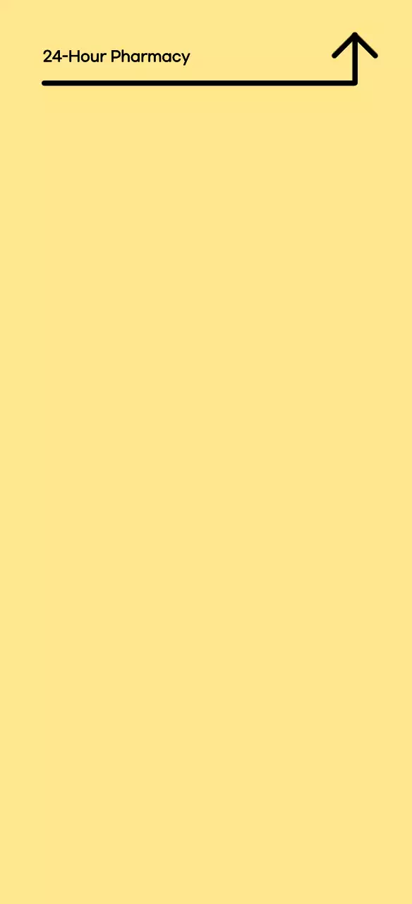 A clear, yellow, 24-hour pharmacy guide