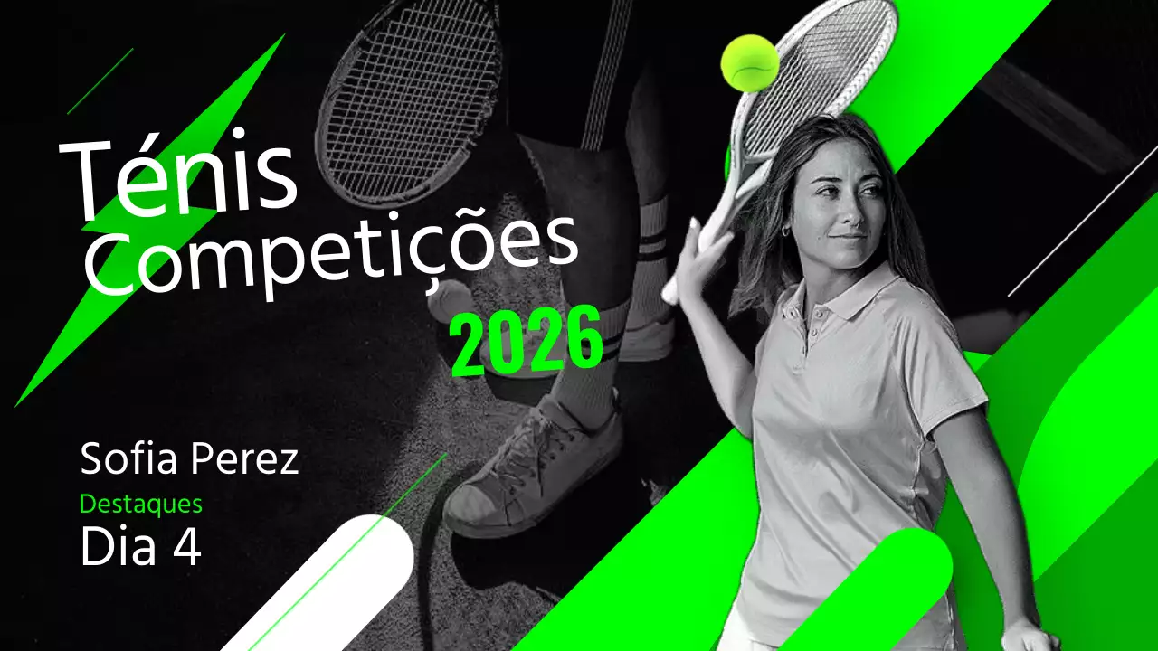 Torneio de ténis geométrico criativo verde e preto