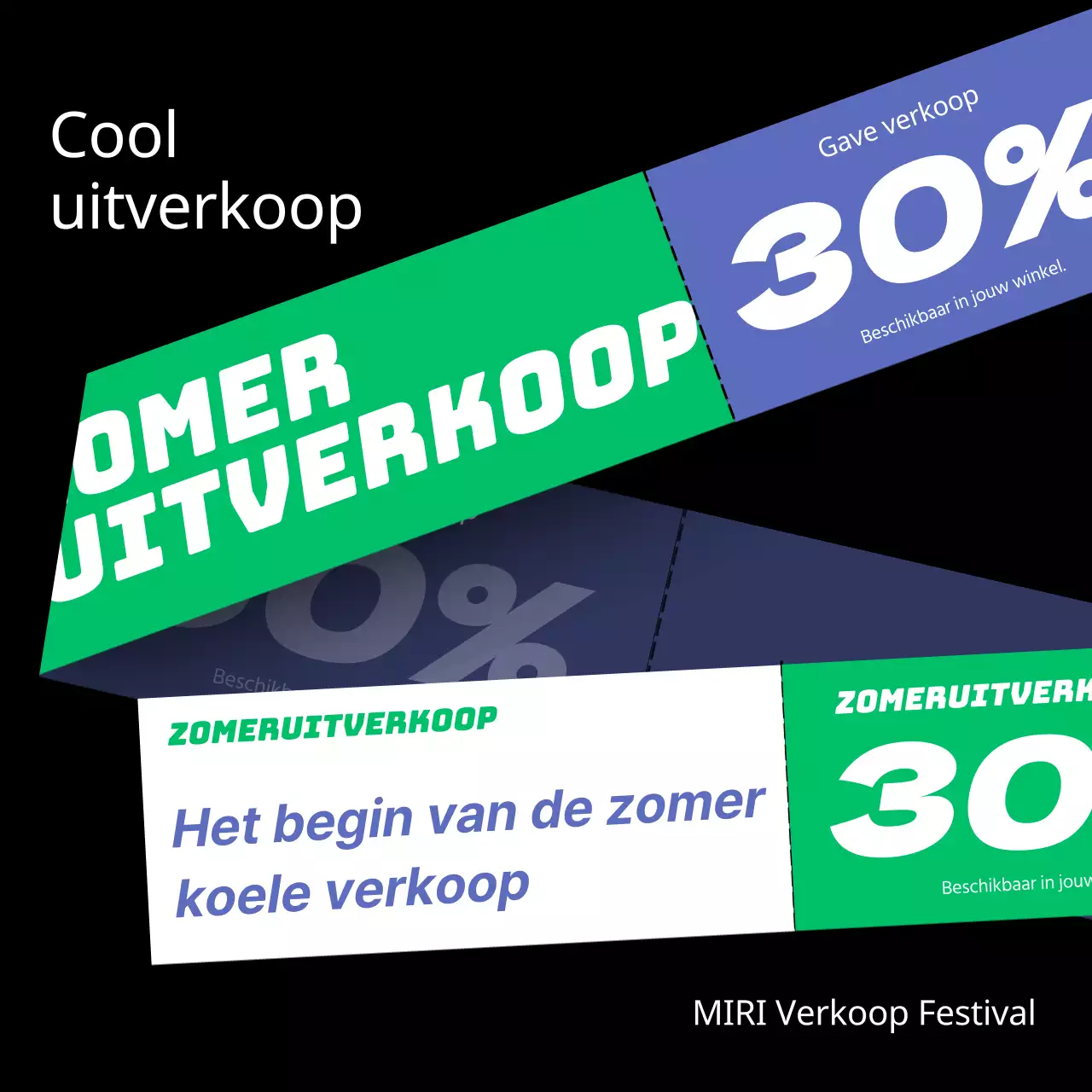 Een collectie zomerse uitverkoop met paarse en groene accenten