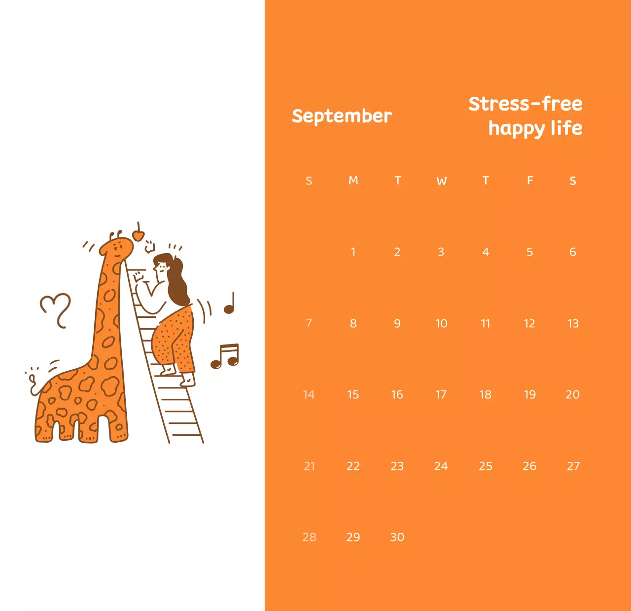 Lịch với hình ảnh minh họa đầy cảm xúc với nhiều màu sắc khác nhau