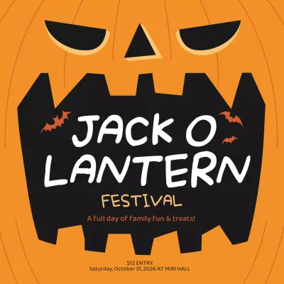 Orange Retro Festival Announcement Social Media Post