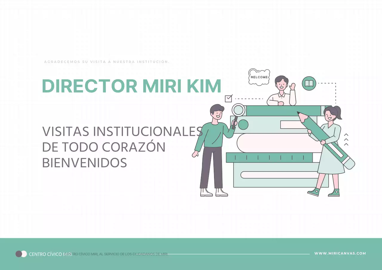 Un moderno cartel de bienvenida en verde y gris