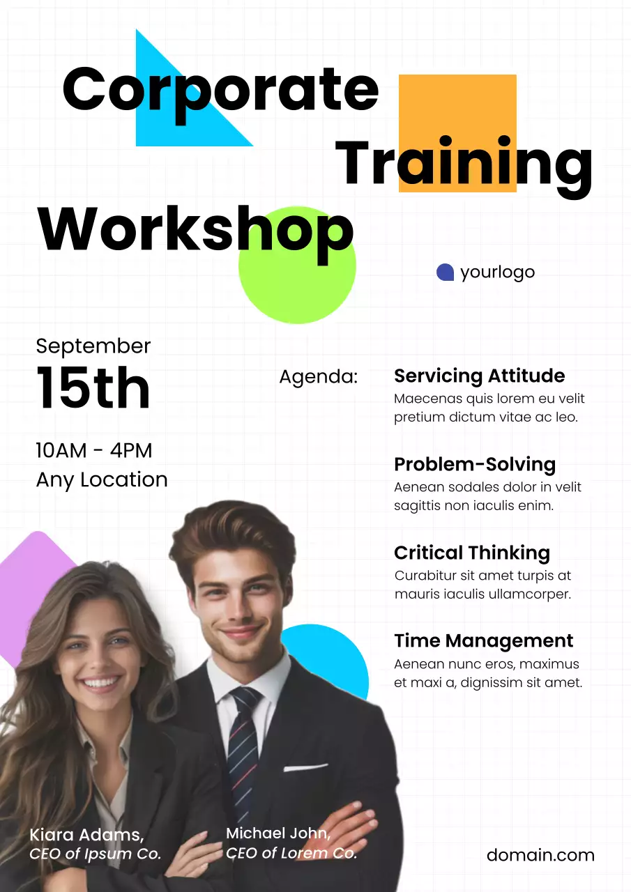 Colorful Modern Training Announcement Poster