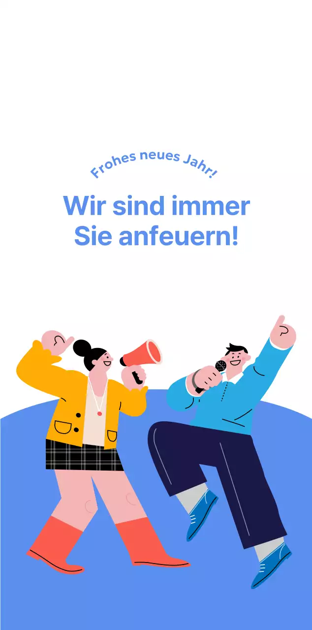Motivationskalender mit energiegeladenen Illustrationen und positiven Zitaten auf hellblauem Hintergrund