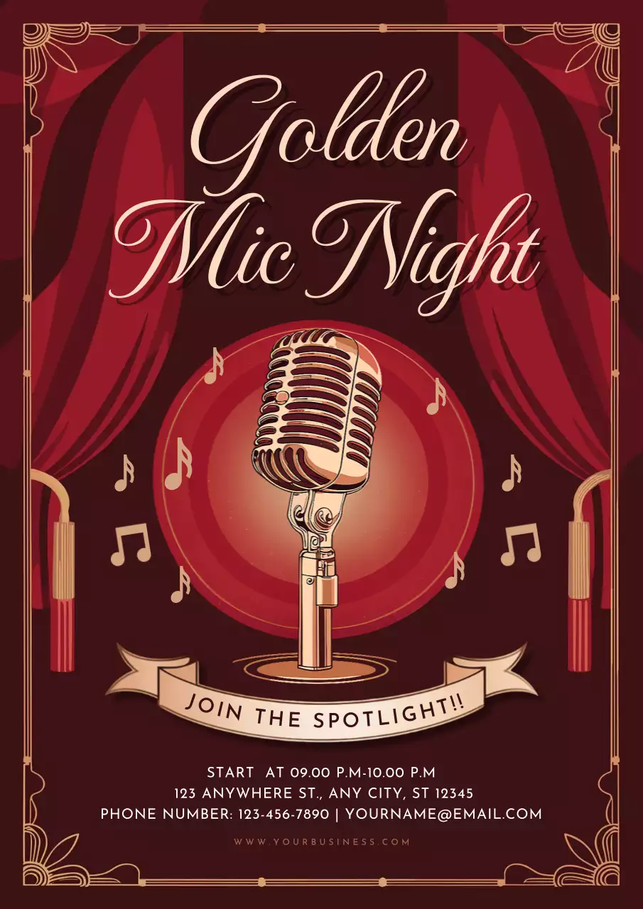 Red Vintage Music Event Poster