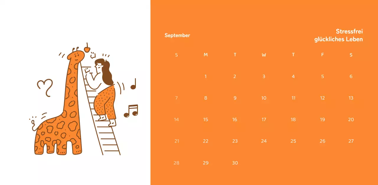 Kalender mit farbenfrohen und emotionalen Illustrationen
