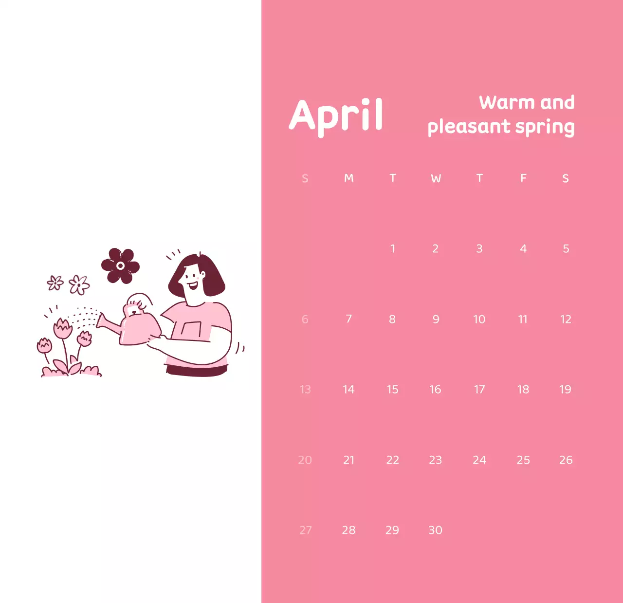 Lịch với hình ảnh minh họa đầy cảm xúc với nhiều màu sắc khác nhau