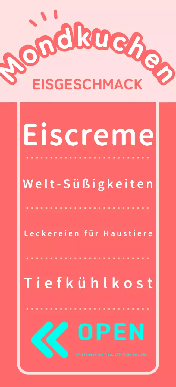 Süße und niedliche Eiscreme-Beschilderung